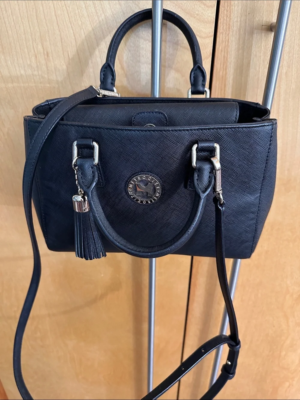 Metro city Saffiano Leather Dome Satchel with Tassel Charm new no flaws